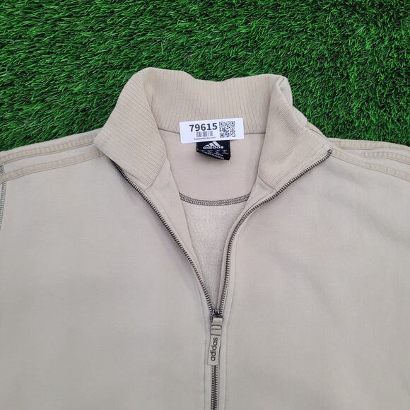 Vintage Y2K Adidas Track Jacket XL 26x28 Khaki Beige - Picture 16 of 16